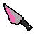 a gif of a pixel art knife dripping pink blood